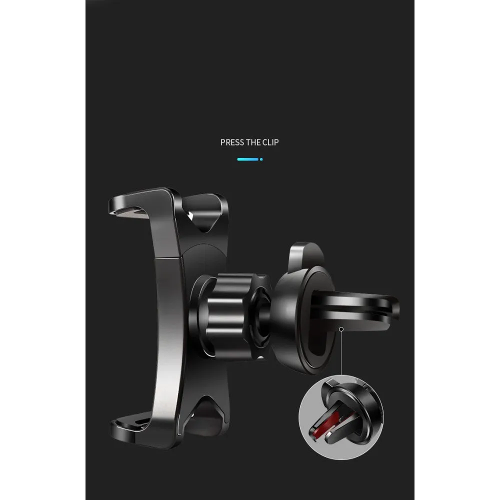 3 in 1 Car GPS Smartphone Holder: Dashboard / Visor Clamp   AC Grid Clip for Intex Cloud String HD (2016) - Black