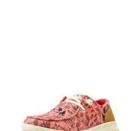 ARIAT WOMENS HILO CORAL LIVESTOCK/DARK TAN SUEDE