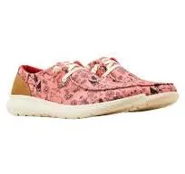 ARIAT WOMENS HILO CORAL LIVESTOCK/DARK TAN SUEDE
