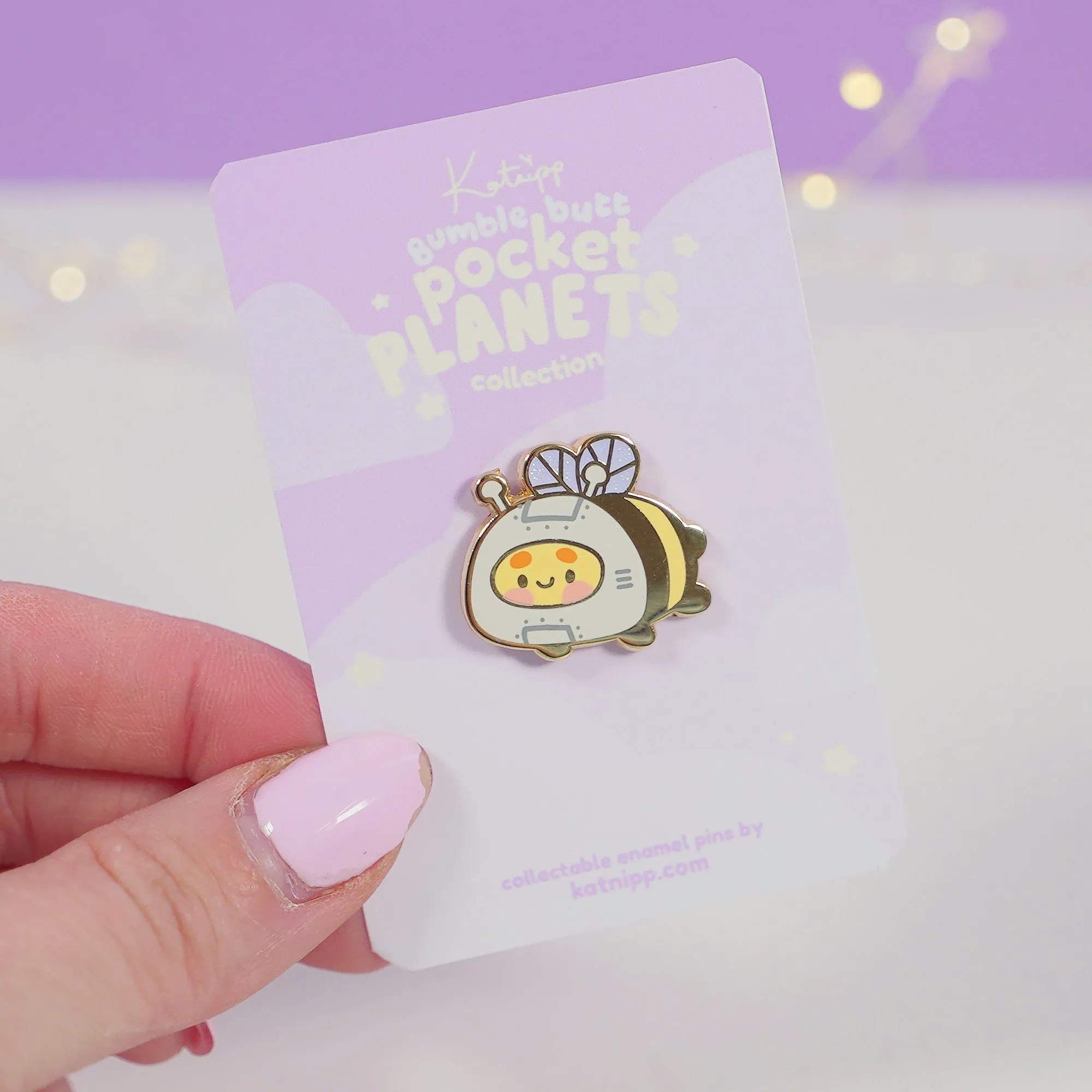 Bumblebutt Space Explorer Enamel Pin | Kawaii Bumblebee Astronaut | Space Enamel Pin Badge | Pocket Planets Collection