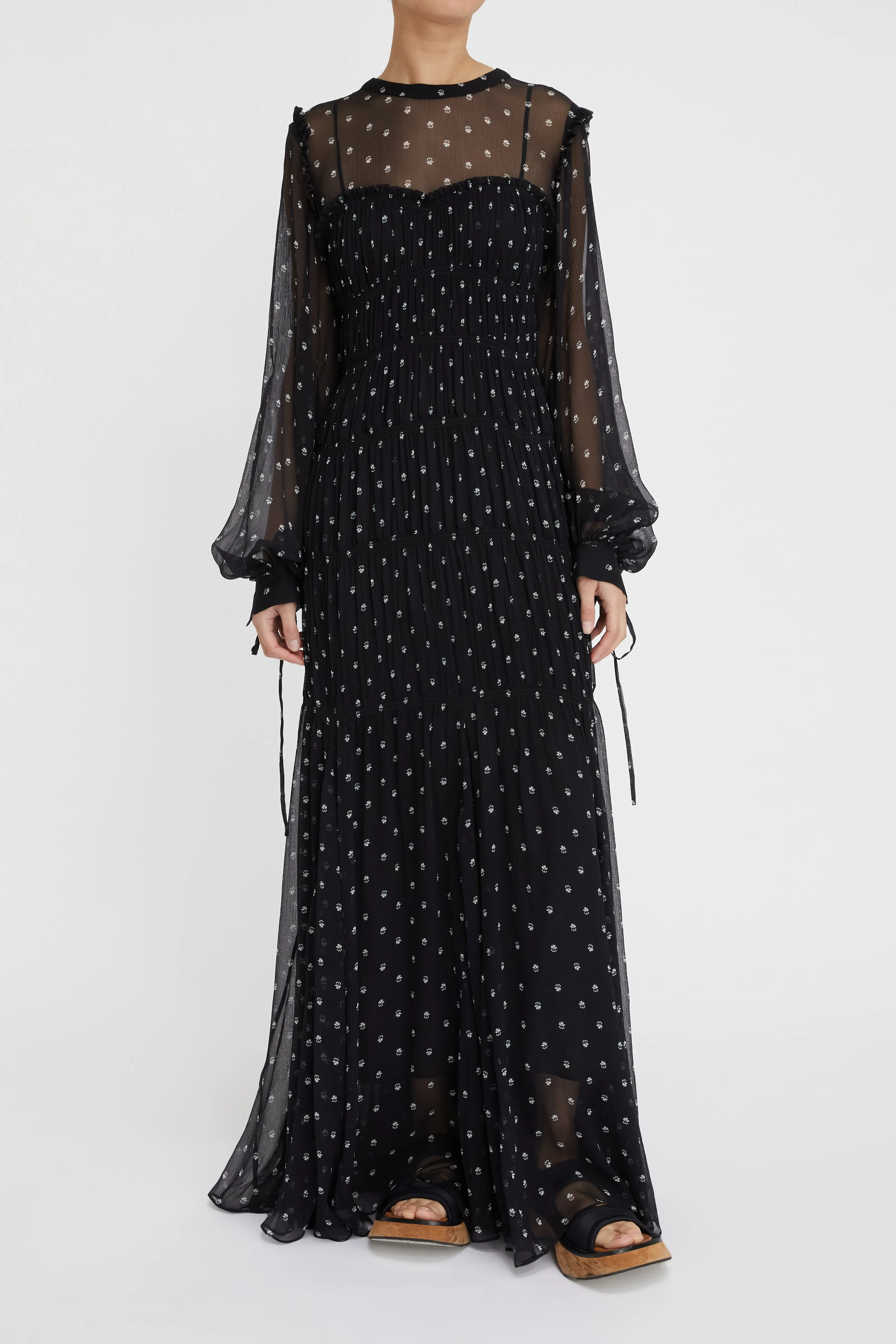 Lee Mathews Clemence Dress - Black Ditsy