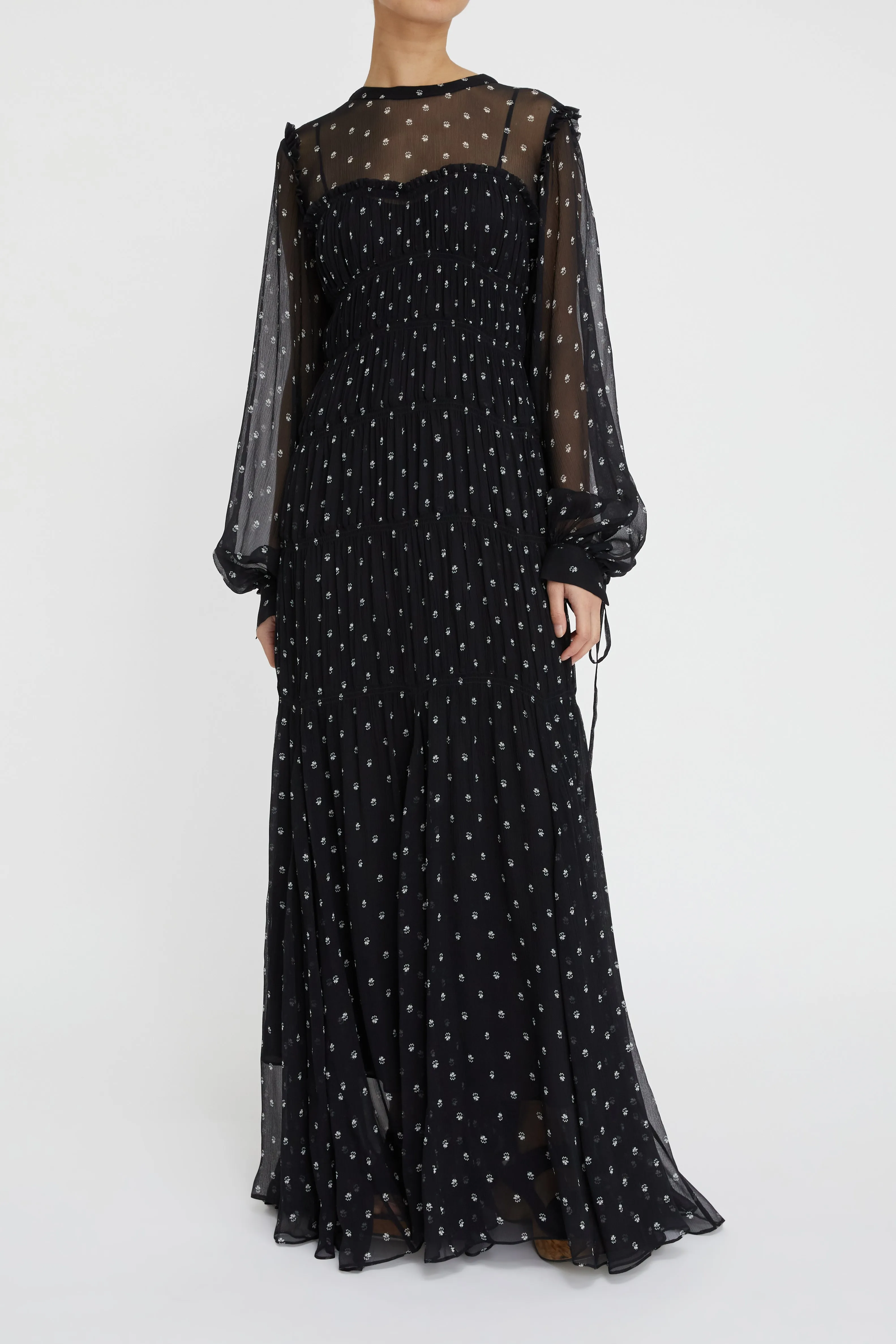 Lee Mathews Clemence Dress - Black Ditsy