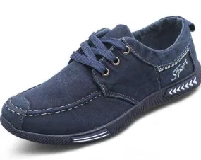 Men Spring Autumn Denim  Lace Up Breathable Footwear Shoes
