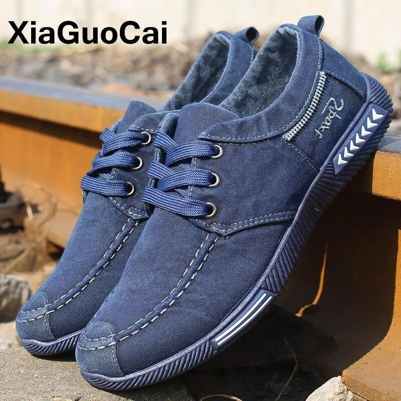 Men Spring Autumn Denim  Lace Up Breathable Footwear Shoes