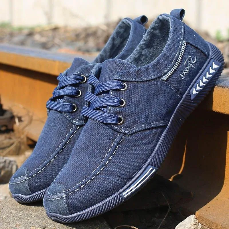 Men Spring Autumn Denim  Lace Up Breathable Footwear Shoes