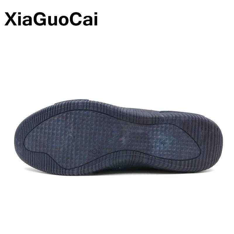 Men Spring Autumn Denim  Lace Up Breathable Footwear Shoes