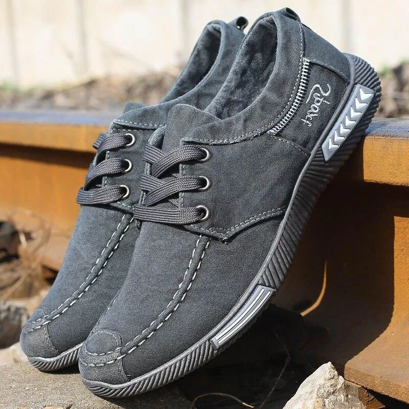 Men Spring Autumn Denim  Lace Up Breathable Footwear Shoes