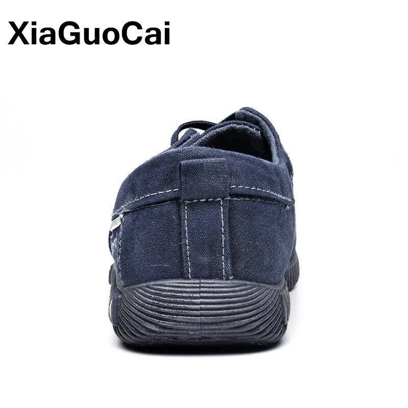 Men Spring Autumn Denim  Lace Up Breathable Footwear Shoes