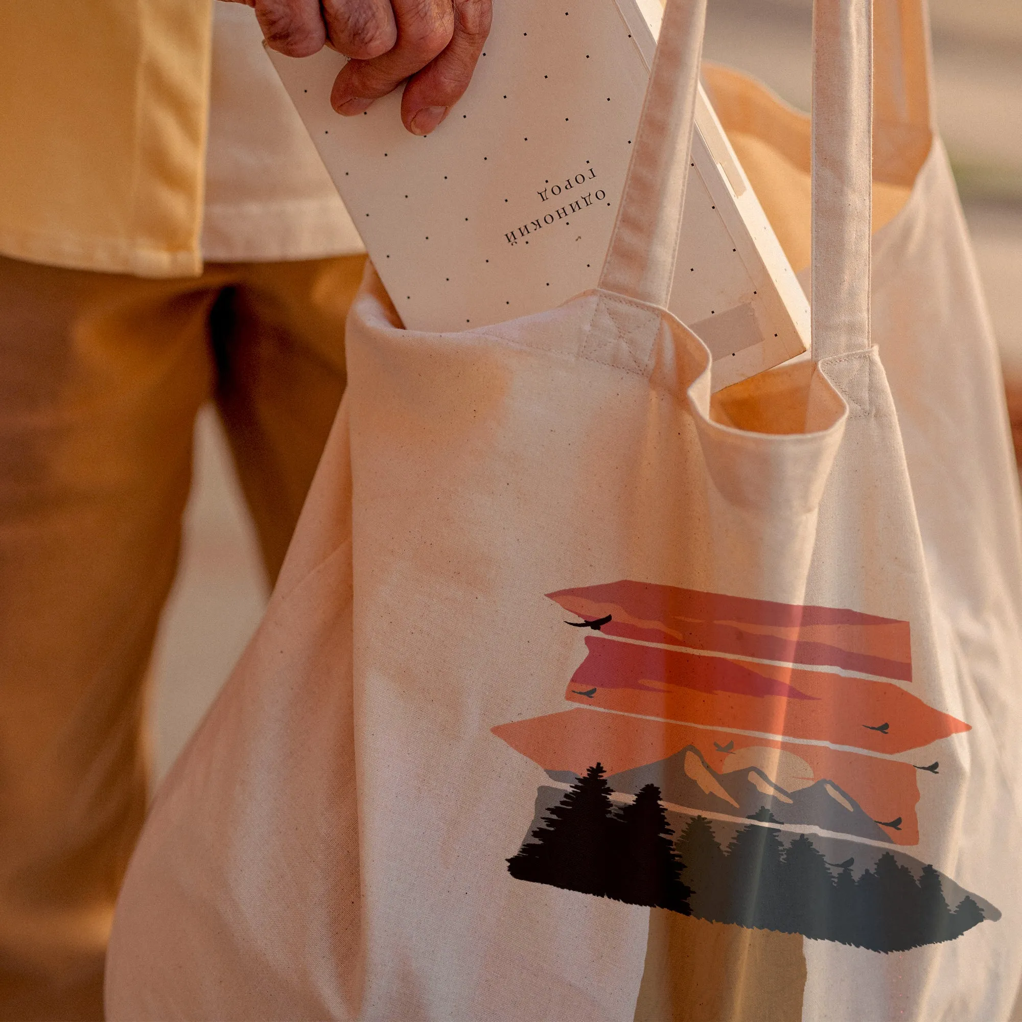Mountain signboard Tote Bag